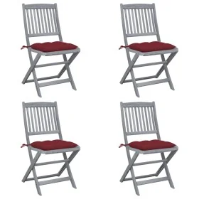 Sillas de jardín plegables 4 uds cojines madera maciza acacia von , Gartenstühle - Ref: Foro24-3064587, Preis: 206,64 €, Raba...