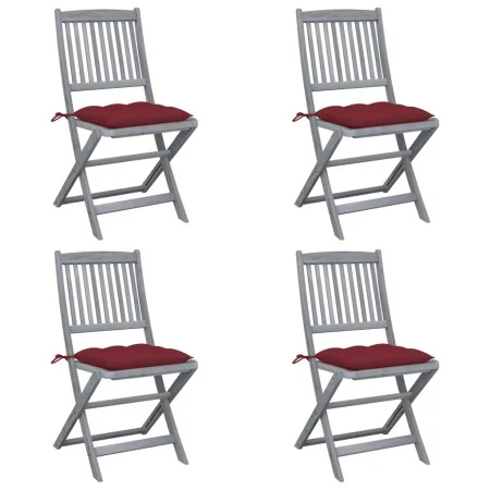 Sillas de jardín plegables 4 uds cojines madera maciza acacia von , Gartenstühle - Ref: Foro24-3064587, Preis: 207,08 €, Raba...