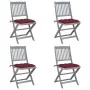 Sillas de jardín plegables 4 uds cojines madera maciza acacia von , Gartenstühle - Ref: Foro24-3064587, Preis: 207,08 €, Raba...
