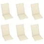Sillas de jardín 6 uds madera maciza de teca cojines crema de , Sillas de jardín - Ref: Foro24-3065562, Precio: 768,93 €, Des...