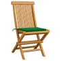 Sillas de jardín 6 uds con cojines verdes madera de teca de , Sillas de jardín - Ref: Foro24-3065595, Precio: 377,68 €, Descu...