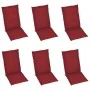 Sillas de jardín 6 uds madera maciza de teca cojines rojo tinto de , Sillas de jardín - Ref: Foro24-3065569, Precio: 733,04 €...