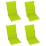 Sillas de jardín 4 uds madera de teca y cojines verde brillante de , Sillas de jardín - Ref: Foro24-3065541, Precio: 514,79 €...