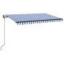 Toldo automático LED sensor de viento azul y blanco 450x350 cm by , Awnings - Ref: Foro24-3069211, Price: 828,03 €, Discount: %
