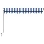 Toldo automático LED sensor de viento azul y blanco 450x350 cm by , Awnings - Ref: Foro24-3069211, Price: 828,03 €, Discount: %