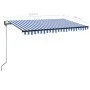 Toldo automático LED sensor de viento azul y blanco 450x350 cm by , Awnings - Ref: Foro24-3069211, Price: 828,03 €, Discount: %