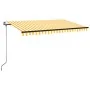Toldo automático LED sensor de viento amarillo blanco 450x350cm by , Awnings - Ref: Foro24-3069213, Price: 827,98 €, Discount: %