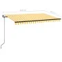 Toldo automático LED sensor de viento amarillo blanco 450x350cm by , Awnings - Ref: Foro24-3069213, Price: 827,98 €, Discount: %