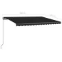 Toldo manual retráctil con LED gris antracita 450x350 cm de , Toldos - Ref: Foro24-3069844, Precio: 567,24 €, Descuento: %