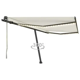 Toldo automático con LED y sensor de viento crema 450x350 cm by , Awnings - Ref: Foro24-3069852, Price: 748,41 €, Discount: %