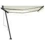 Toldo automático con LED y sensor de viento crema 450x350 cm by , Awnings - Ref: Foro24-3069852, Price: 748,41 €, Discount: %