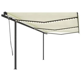 Toldo automático LED sensor de viento crema 6x3,5 m by , Awnings - Ref: Foro24-3070292, Price: 990,84 €, Discount: %