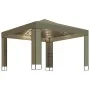 Cenador doble techo y tira luz LED gris taupe 3x3x2,7m 180 g/m² de , Carpas y cenadores - Ref: Foro24-3070303, Precio: 267,26...