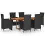 Juego de comedor de jardín 7 piezas negro ratán sintético de , Conjuntos de jardín - Ref: Foro24-3070769, Precio: 1,00 €, Des...