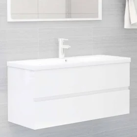 Mueble con lavabo madera de ingeniería blanco brillante by , bathroom vanities - Ref: Foro24-3071573, Price: 333,96 €, Discou...