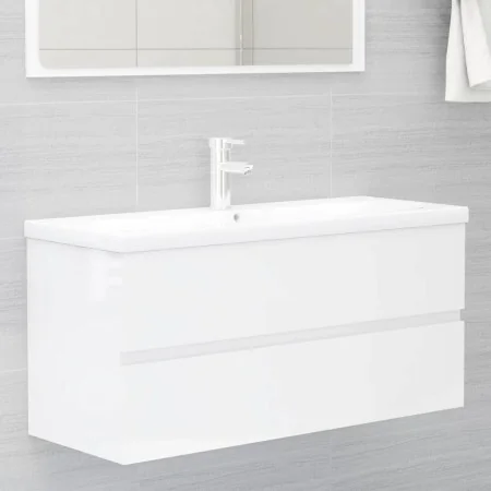 Mueble con lavabo madera de ingeniería blanco brillante von , Badezimmerwaschtische - Ref: Foro24-3071663, Preis: 372,26 €, R...