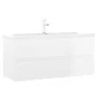 Mueble con lavabo madera de ingeniería blanco brillante von , Badezimmerwaschtische - Ref: Foro24-3071663, Preis: 372,26 €, R...