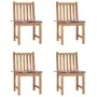 Sillas de jardín 4 unidades madera maciza de teca con cojines de , Sillas de jardín - Ref: Foro24-3073101, Precio: 446,76 €, ...