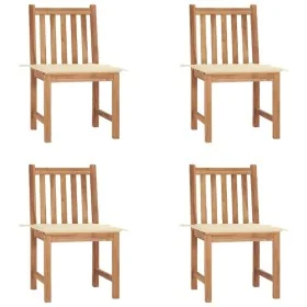 Sillas de jardín 4 unidades madera maciza de teca con cojines von , Gartenstühle - Ref: Foro24-3073090, Preis: 446,31 €, Raba...