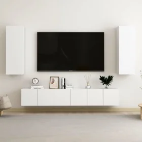 Juego de mueble para TV de 5 piezas madera de ingeniería blanco by , TV Furniture - Ref: Foro24-3074454, Price: 189,57 €, Dis...