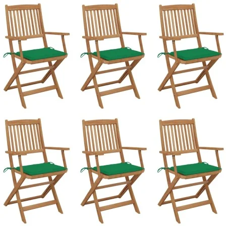 Sillas de jardín plegables 6 uds y cojines madera maciza acacia by , Garden chairs - Ref: Foro24-3074945, Price: 344,03 €, Di...