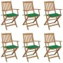Sillas de jardín plegables 6 uds y cojines madera maciza acacia by , Garden chairs - Ref: Foro24-3074945, Price: 344,03 €, Di...