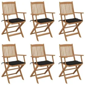 Sillas de jardín plegables 6 uds y cojines madera maciza acacia von , Gartenstühle - Ref: Foro24-3074947, Preis: 347,27 €, Ra...