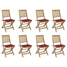 Sillas de jardín plegables 8 uds y cojines madera maciza acacia von , Gartenstühle - Ref: Foro24-3075122, Preis: 419,28 €, Ra...