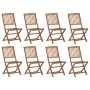 Sillas de jardín plegables 8 uds y cojines madera maciza acacia by , Garden chairs - Ref: Foro24-3075122, Price: 419,28 €, Di...