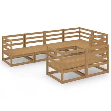 Muebles de jardín 7 piezas marrón miel madera maciza de pino von , Gartensets - Ref: Foro24-3075647, Preis: 434,15 €, Rabatt: %