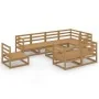 Muebles de jardín 9 piezas marrón miel madera maciza de pino de , Conjuntos de jardín - Ref: Foro24-3075672, Precio: 614,04 €...