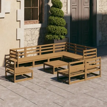 Muebles de jardín 10 piezas marrón miel madera maciza de pino de , Conjuntos de jardín - Ref: Foro24-3075812, Precio: 741,38 ...