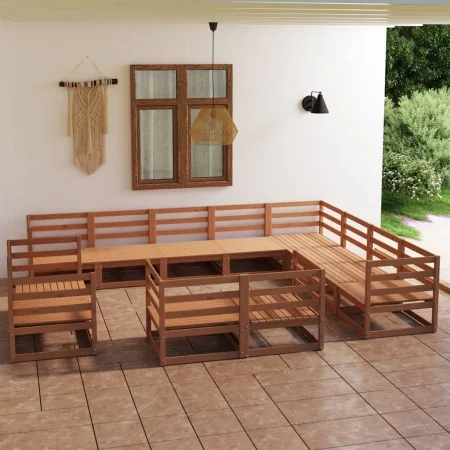Muebles de jardín 12 piezas marrón miel madera maciza de pino von , Gartensets - Ref: Foro24-3075957, Preis: 789,36 €, Rabatt: %