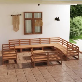 Muebles de jardín 13 piezas marrón miel madera maciza de pino von , Gartensets - Ref: Foro24-3075962, Preis: 850,11 €, Rabatt: %
