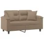 Sofá de 2 plazas con cojines cuero sintético capuchino 120 cm by , Sofas - Ref: Foro24-3200987, Price: 244,25 €, Discount: %