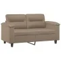 Sofá de 2 plazas con cojines cuero sintético capuchino 120 cm by , Sofas - Ref: Foro24-3200987, Price: 244,25 €, Discount: %