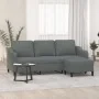 Sofá de 3 plazas con taburete de tela gris oscuro 180 cm by , Sofas - Ref: Foro24-3201136, Price: 326,36 €, Discount: %