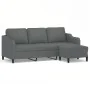Sofá de 3 plazas con taburete de tela gris oscuro 180 cm by , Sofas - Ref: Foro24-3201136, Price: 326,36 €, Discount: %