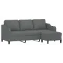 Sofá de 3 plazas con taburete de tela gris oscuro 180 cm by , Sofas - Ref: Foro24-3201136, Price: 326,36 €, Discount: %