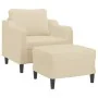 Sillón con taburete tela crema 60 cm by , Sofas - Ref: Foro24-3201129, Price: 213,40 €, Discount: %