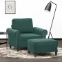 Sillón con taburete terciopelo verde oscuro 60 cm von , Sofas - Ref: Foro24-3201207, Preis: 212,73 €, Rabatt: %