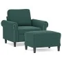 Sillón con taburete terciopelo verde oscuro 60 cm von , Sofas - Ref: Foro24-3201207, Preis: 212,73 €, Rabatt: %