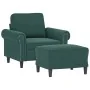Sillón con taburete terciopelo verde oscuro 60 cm von , Sofas - Ref: Foro24-3201207, Preis: 212,73 €, Rabatt: %