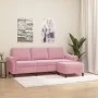Sofá de 3 plazas con taburete de terciopelo rosa180 cm by , Sofas - Ref: Foro24-3201218, Price: 373,16 €, Discount: %