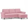 Sofá de 3 plazas con taburete de terciopelo rosa180 cm by , Sofas - Ref: Foro24-3201218, Price: 373,16 €, Discount: %