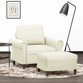 Sillón con taburete terciopelo crema 60 cm by , Sofas - Ref: Foro24-3201213, Price: 217,85 €, Discount: %