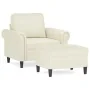 Sillón con taburete terciopelo crema 60 cm by , Sofas - Ref: Foro24-3201213, Price: 217,81 €, Discount: %