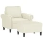 Sillón con taburete terciopelo crema 60 cm by , Sofas - Ref: Foro24-3201213, Price: 217,81 €, Discount: %