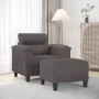 Sillón con taburete cuero sintético gris 60 cm von , Sofas - Ref: Foro24-3201239, Preis: 204,04 €, Rabatt: %