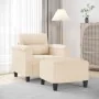 Sillón con taburete tela de microfibra beige 60 cm by , Sofas - Ref: Foro24-3201230, Price: 207,72 €, Discount: %
